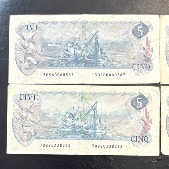 Splendid Set of 4 x 1979 Canada $5 Bills! - Picture 4 of 11